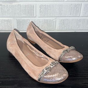 AGL Women's Blush and Silver Loafers